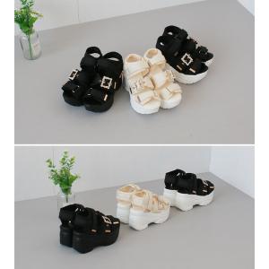 ビジューバックル ベルクロ 9cm 厚底 スニ...の詳細画像1