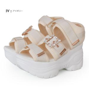 ビジューバックル ベルクロ 9cm 厚底 スニ...の詳細画像5