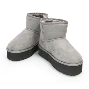 厚底 軽量 フラットソール ショート丈 ムート...の詳細画像3