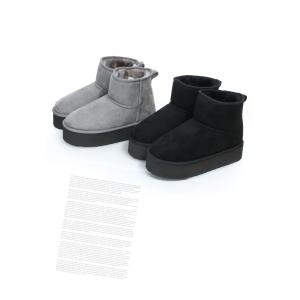 厚底 軽量 フラットソール ショート丈 ムート...の詳細画像4