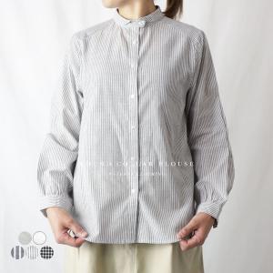 シャツ レディース 丸襟 長袖 綿 コットン ブラウス 無地 柄 薄手 前開き 30代 40代 50代