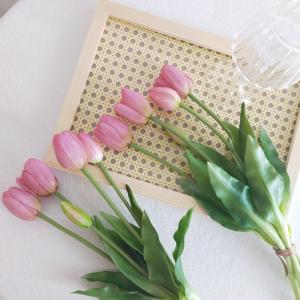 リアル質感チューリップ 造花 枯れない花 ピンク 韓国インテリア