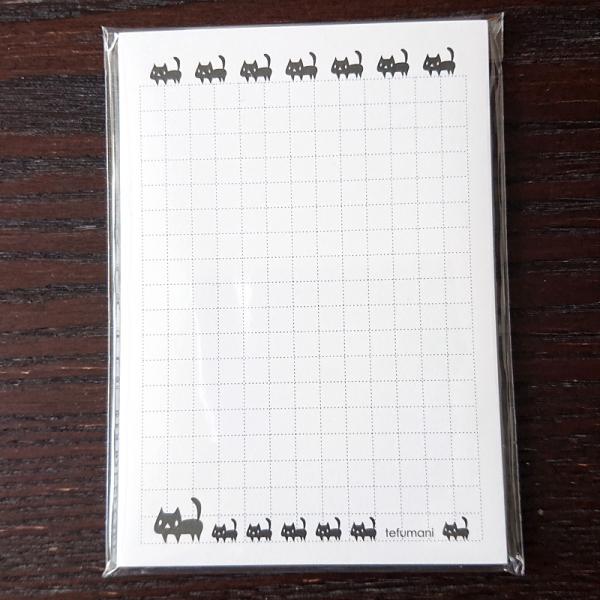 メモ帳 黒ネコ A7 方眼 猫 ミニ