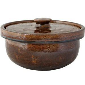 長谷園 旧商品 土鍋 大道正男 輪花つまみ浅型鍋 小 黒 ON-10 5号