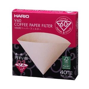 HARIO　ハリオ　V60用ペーパーフィルター02M　40枚　VCF-02-40M　（1〜4杯用）｜roomania-l