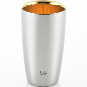 ヨシカワ　磨き屋シンジケート　2重ビアタンブラー　370ml　（内面金メッキ仕上げ）　YJ2717｜roomania-l