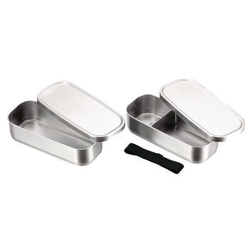 工房アイザワ　UTILE　lunch-box　角長ランチボックス　2段　容量500ml×2　仕切・ベ...