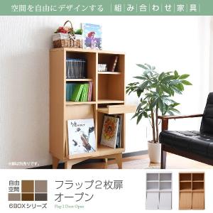 6BOXシリーズ ディスプレイラック フラップ2枚扉オープン 別売 足ベース有り 代引不可 同梱不可｜roomdesign