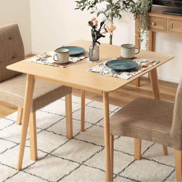 ダイニングテーブル テーブル 2人用 スクエアテーブル 四角 正方形 天然木 幅80cm おしゃれ ...