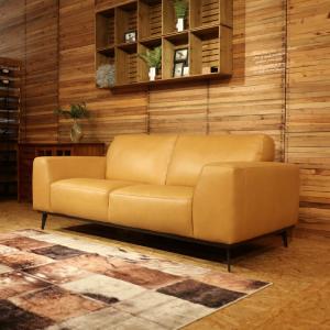 REBONレボン総本革張りソファ ヌメ革色 本革...の商品画像