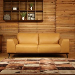 REBONレボン総本革張りソファ ヌメ革色 本...の詳細画像1