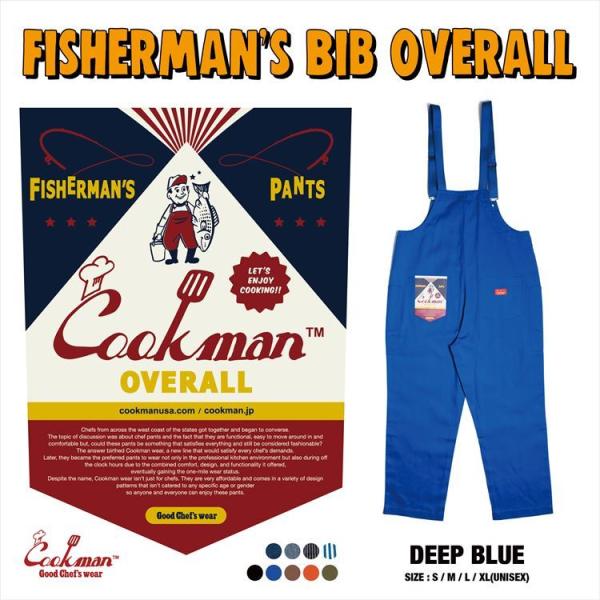 クックマン COOKMAN オーバーオール ディープブルー Fisherman&apos;s Bib Over...