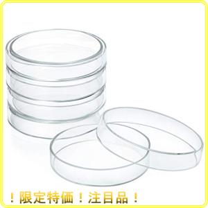 Huanyu シャーレ ペトリ皿 ガラス製 60mmx17mm 蓋も含め 5個セット 耐熱400* 高ホウケイ酸 細胞 培養用 研究室用 実験