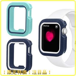 Seafirst アップルウォッチ 44mm用ケース 2個セット Apple Watch 44mm用ケース Series 6 / SE/Series 5 / Series 4 用シリコン保護