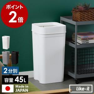 ライクイット (like-it) フタなしゴミ箱 2分別可能 袋が見えない