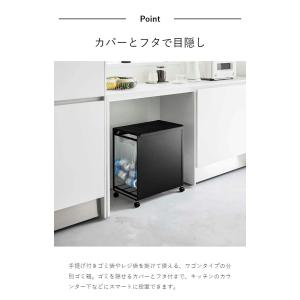 [ 蓋付き目隠し分別ダストワゴン 3分別 タワ...の詳細画像4