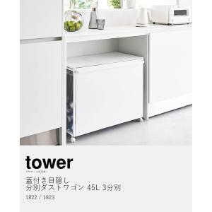 [ 蓋付き目隠し分別ダストワゴン タワー 45...の詳細画像3