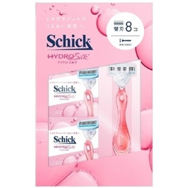 シック ハイドロシルク _ 本体刃付 + 替刃8個 5枚刃 女性用 カミソリ かみそり 敏感肌用 美...