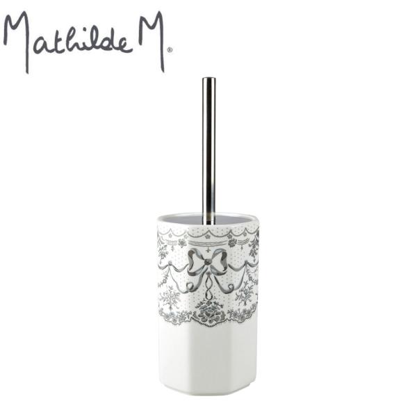 マチルドエム トイレブラシ＆ホルダー 手書き風 リボン フラワー【Mathilde M】