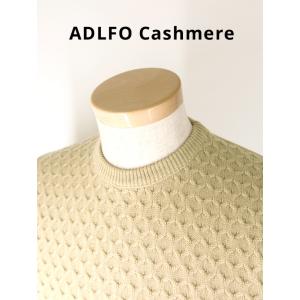 ADLFO Cashmere/アドルフォ カシミア/ロロピアーナカシミアクルーネックケーブルニット/...