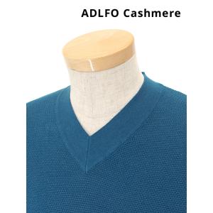 ADLFO Cashmere/アドルフォ カシミア/サマーニット/ショートVネック/シルクコットン/...