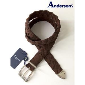 Andersons アンダーソンズ メッシュスエードレザーベルト/プンターレ ダークブラウン and...