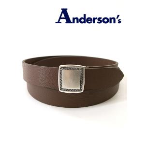 Anderson's/アンダーソンズ/スクエアバックルベルト/ブラウン/and440204