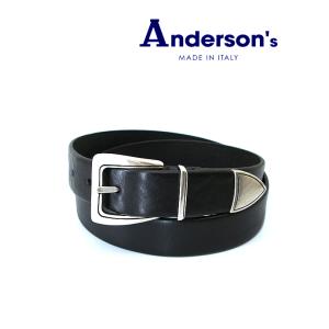 (旧)Anderson's/アンダーソンズ/レザーベルト/プンターレ/ブラック/and460801