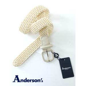 アンダーソンズ Anderson's 手編みストレッチメッシュベルト エクリュ and480201
