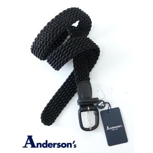 アンダーソンズ Anderson's 手編みストレッチメッシュベルト ブラック and480203｜rootweb