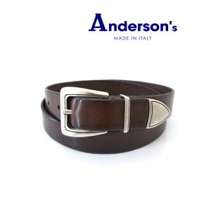 アンダーソンズ Andersons レザーベルト/プンターレ イタリア製 ダークブラウン and50...