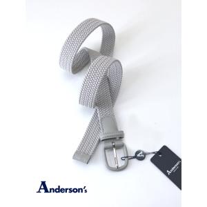 アンダーソンズ Andersons ストレッチメッシュベルト イタリア製 シルバー and50240...