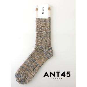 ANT45/アント クワランタチンクエ/カジュアルソックス/FIRENZE/メランジベージュ×ホワイト/ant441601｜rootweb