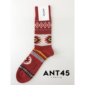 ANT45/アント クワランタチンクエ/カジュアルソックス/HOUSTON/レッド×ホワイト/ant...