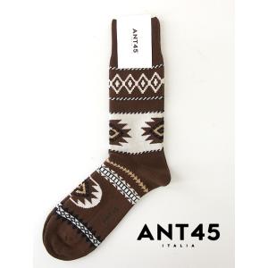 ANT45/アント クワランタチンクエ/カジュアルソックス/HOUSTON/ブラウン×ホワイト/an...