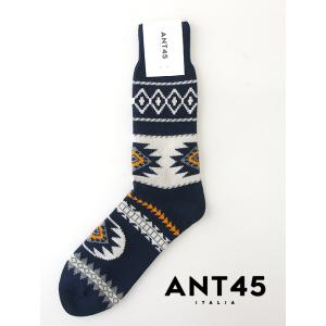 ANT45/アント クワランタチンクエ/カジュアルソックス/HOUSTON/ネイビー×ホワイト/an...