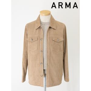【30％OFF】アルマ ARMA レザーシャツアウター/ゴートスキンスエード/DEX ベージュ ar...