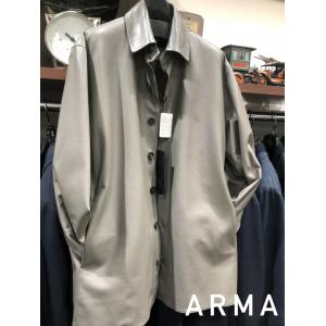 【50％OFF】アルマ ARMA 超軽量レザーシャツアウター/LUSH/フェザーラムスキン グレー ...