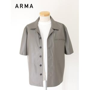 アルマ ARMA 超軽量半袖レザーシャツ/CAVE/フェザーラムスキン トープ arm500601