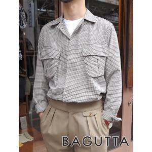 Bagutta/バグッタ/シャツアウター/オーバーシャツ/BRADK/ホワイト×ブラック×ダークベー...