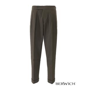 BERWICH/ベルウィッチ/2プリーツベルトレスパンツ/SCOTCH/ウィンターコットンツイルスト...