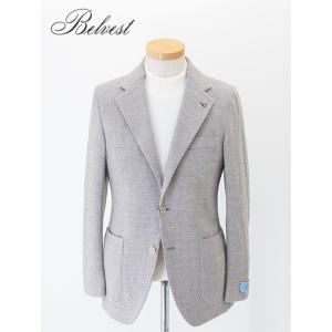 ベルベスト Belvest ジャージージャケット/グレンチェック イタリア製 ライトグレージュ be...