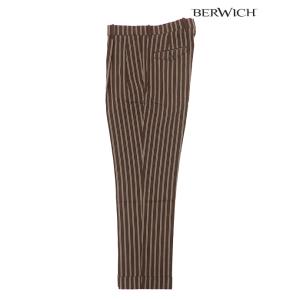ベルウィッチ BERWICH 2プリーツスラックス イタリア製 ブラウン bew520601