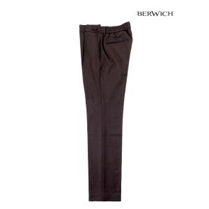 コンフォートスリム BERWICH/ベルウィッチ 1プリーツスラックス 「berto」 ブラウン b...