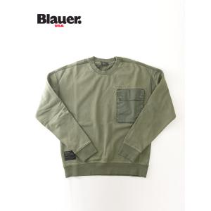 【30％OFF】ブラウアー Blauer スウェット/クルーネック ミリタリーグリーン bla502...