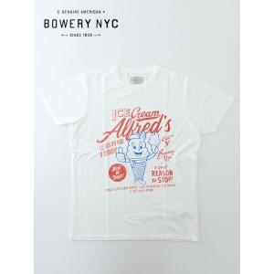 バワリー BOWERY NYC プリントTシャツ/半袖カットソー イタリア製 ホワイト bny480602｜rootweb