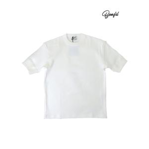 ボンフィル Bonfil クルーネックリブTシャツ 日本製 ホワイト bof520401