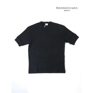 ボンフィル Bonfil クルーネックリブTシャツ 日本製 ブラック bof520402