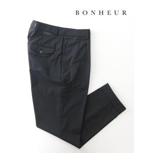 【50％OFF】ボネール BONHEUR 1プリーツスラックス/ストレッチウールライク イタリア製 ...