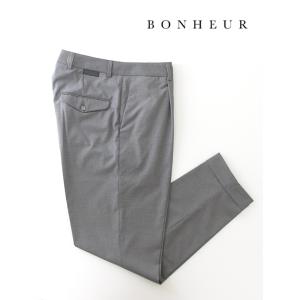 【50％OFF】ボネール BONHEUR 1プリーツスラックス/ストレッチウールライク イタリア製 ...